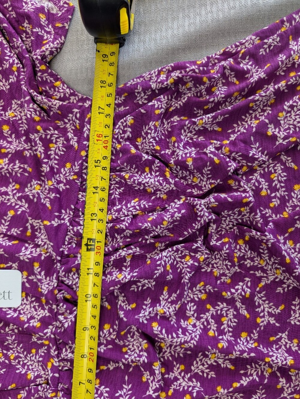 Dear Scarlett Dreamer Painted Purple V-Neck, Flutter Sleeve Empire Waist Blouse - Picture 8 of 15